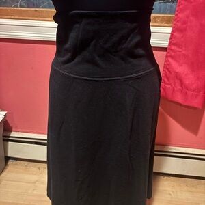 Lands' End Black Midi A-Line Skirt for Work